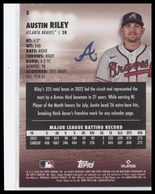 2023 Stadium Club #5 Austin Riley