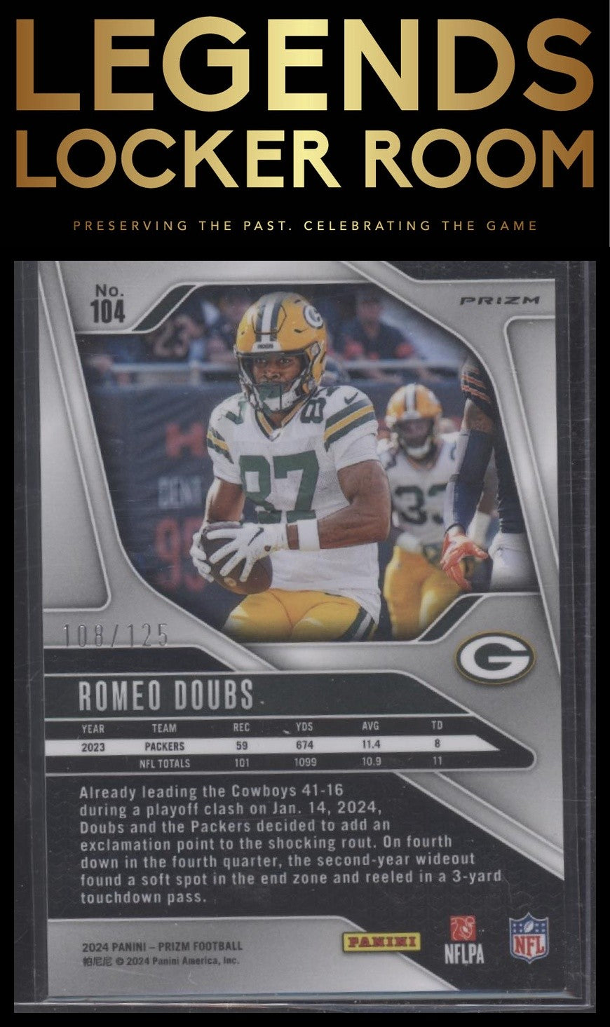 2024 Panini Prizm #104 Romeo Doubs Purple #/125