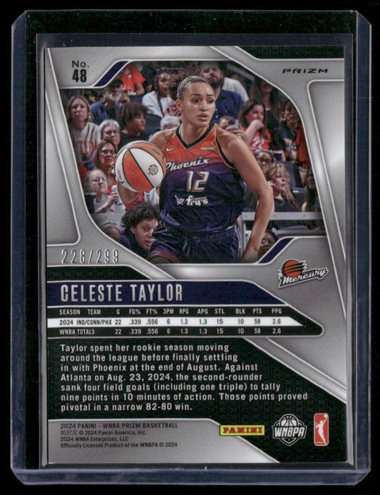 2024 Panini Prizm WNBA #48 Celeste Taylor Red Prizms #/299