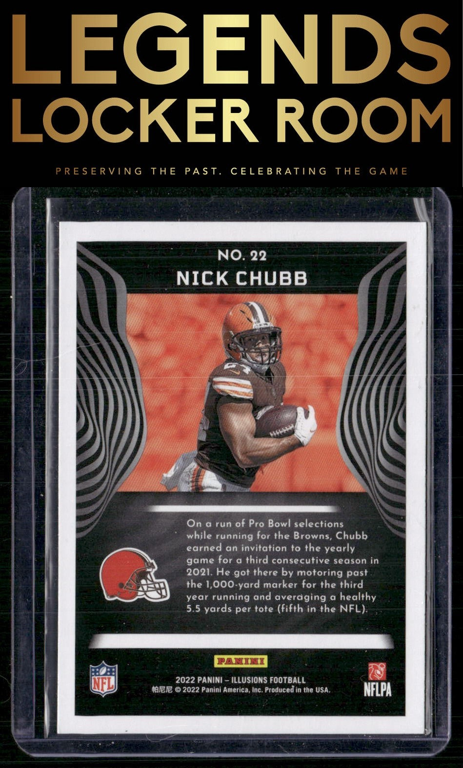 2022 Panini Illusions #22 Nick Chubb Trophy Collection Orange