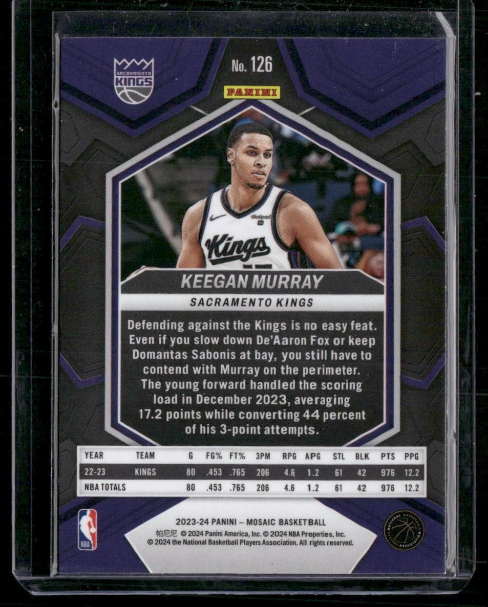 2023-24 Panini Mosaic #126 Keegan Murray