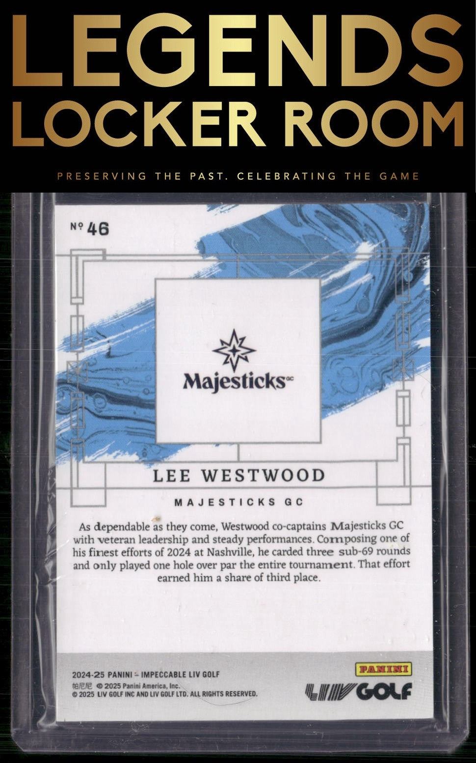 2024 Panini Impeccable LIV #46 Lee Westwood #/99