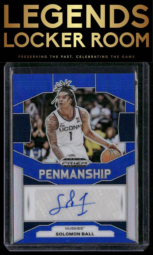 2024 Panini Prizm Draft Picks #P-SBL Solomon Ball Penmanship Prizms Blue #/149