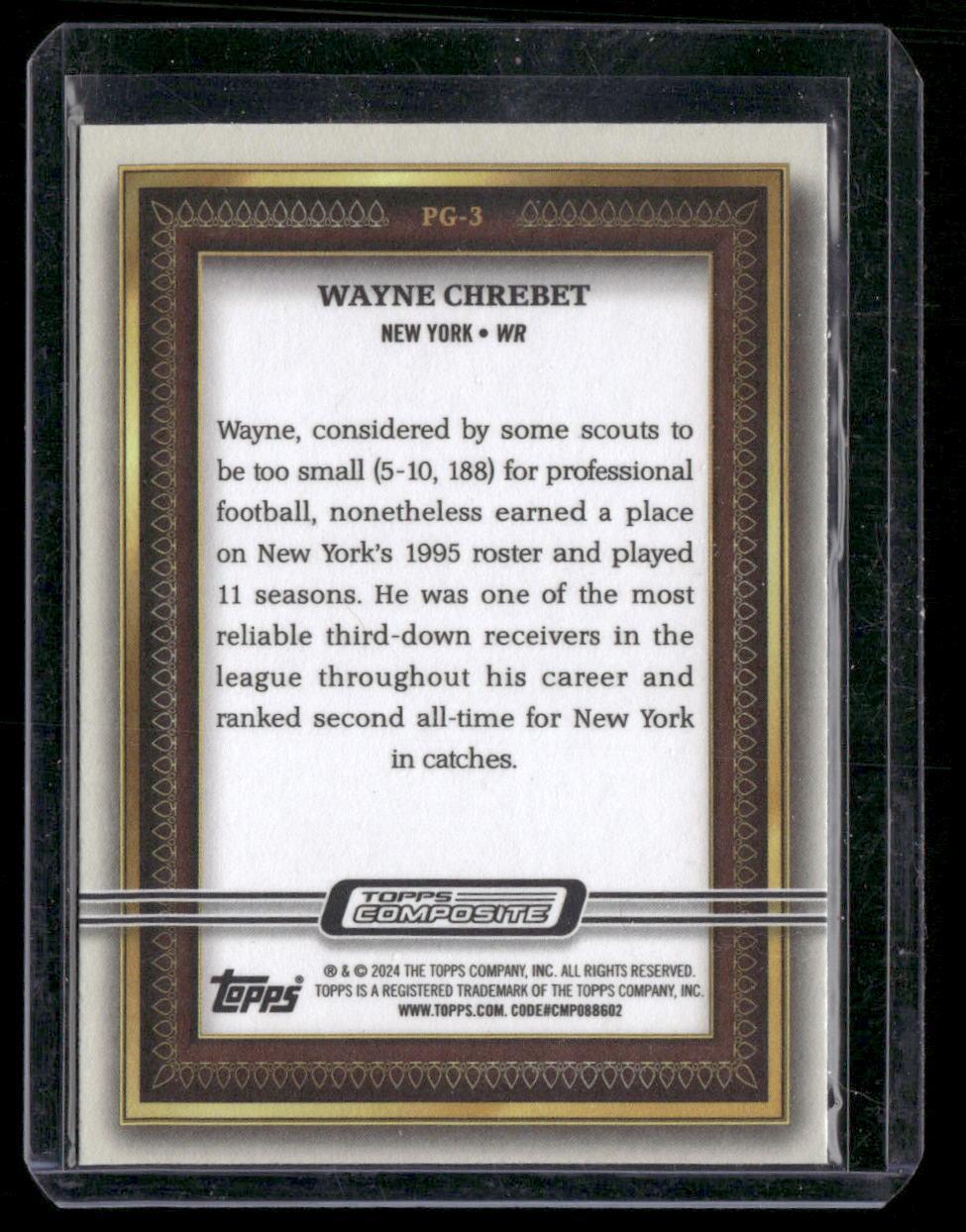 2023 Topps Composite #PG-3 Wayne Chrebet Portrait Gallery