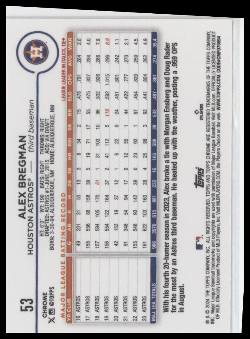 2024 Topps Chrome #53 Alex Bregman