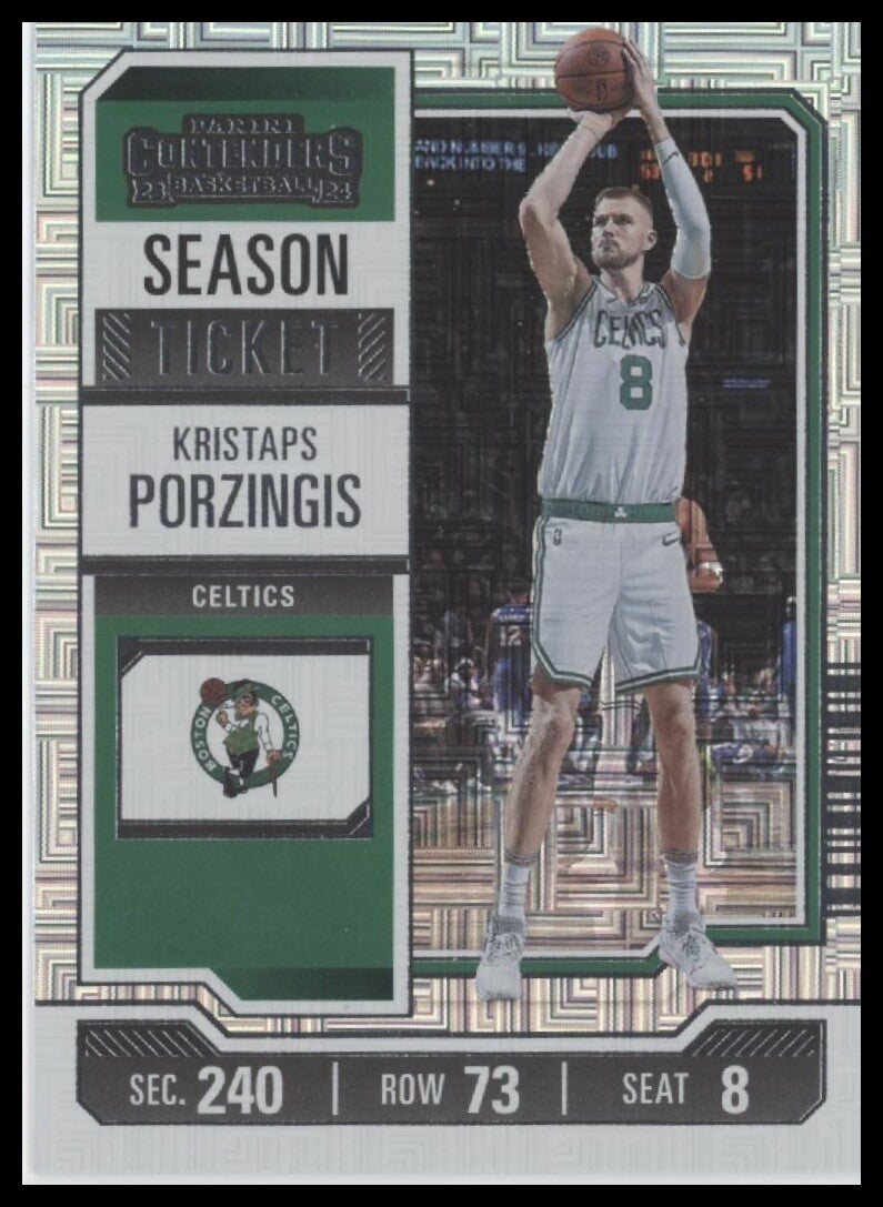 2023-24 Panini Contenders #45 Kristaps Porzingis Season Ticket Premium Edition