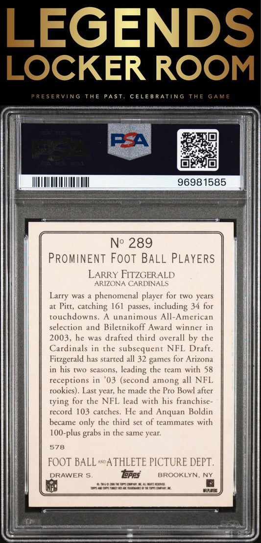 2006 Topps Turkey Red #289 Larry Fitzgerald Auto PSA