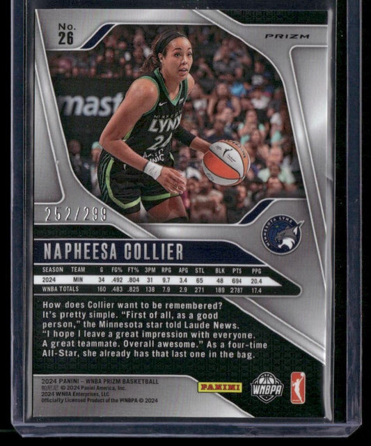 2024 Panini Prizm WNBA #26 Napheesa Collier Red Prizms #/299