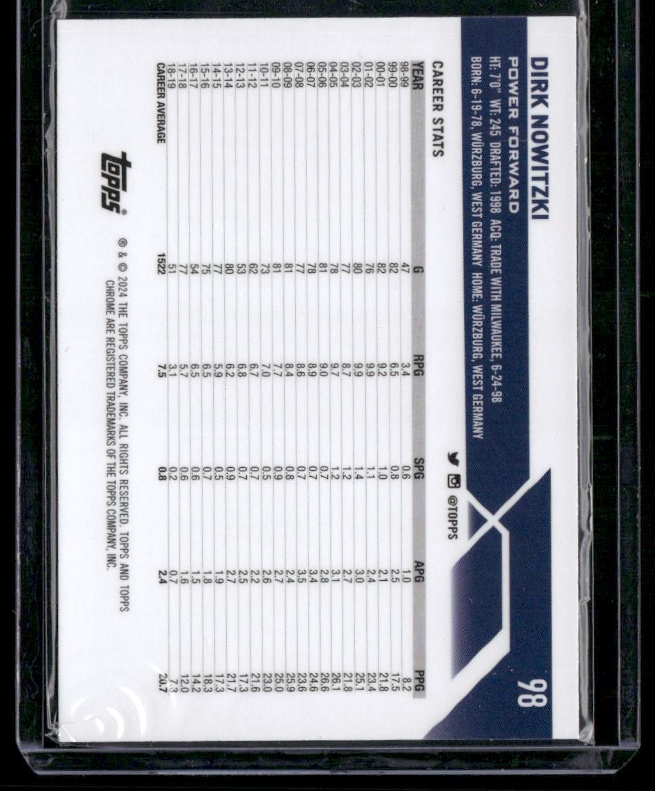 2023-24 Topps Chrome #98 Dirk Nowitzki