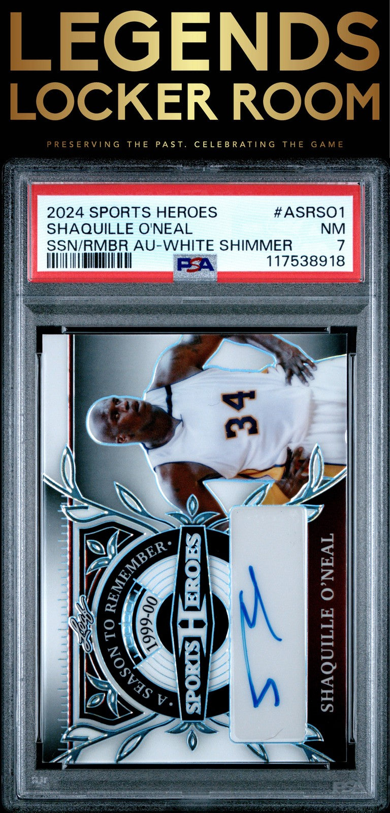 2024 Leaf Sports Heroes A Season To Remember Autographs Shaquille O'Neal PSA 7