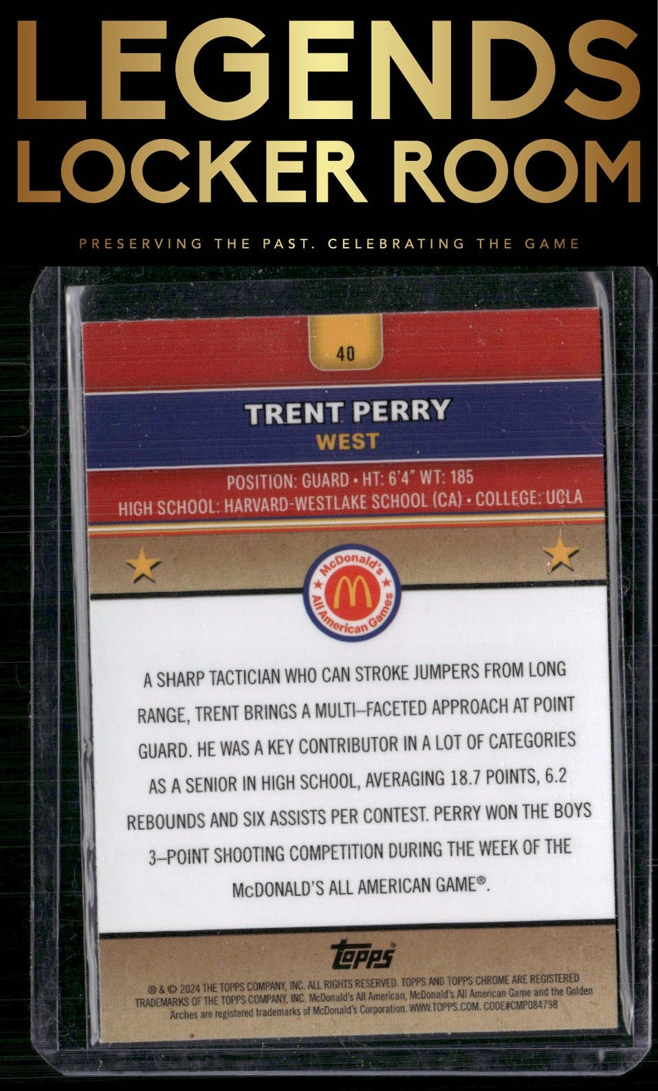 2024 Topps Chrome McDonald's All-American #40 Trent Perry