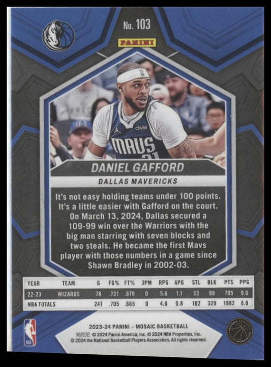 2023-24 Panini Mosaic #103 Daniel Gafford