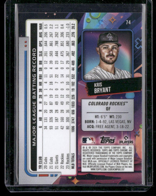 2024 Topps Chrome Cosmic #74 Kris Bryant