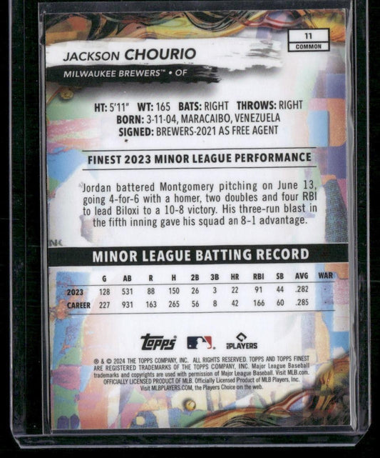 2024 Finest #11 Jackson Chourio Checkerboard Refractors