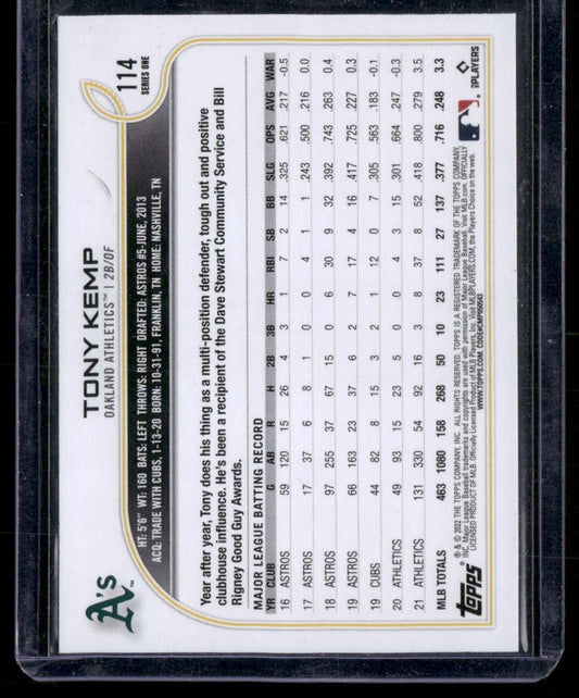 2022 Topps #114 Tony Kemp