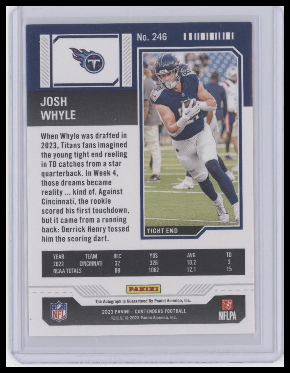 2023 Panini Contenders #246 Josh Whyle Autograph
