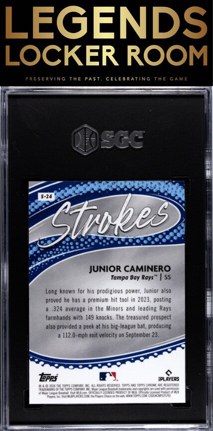 2024 Topps Chrome #S-24 Junior Caminero Strokes SGC 8.5
