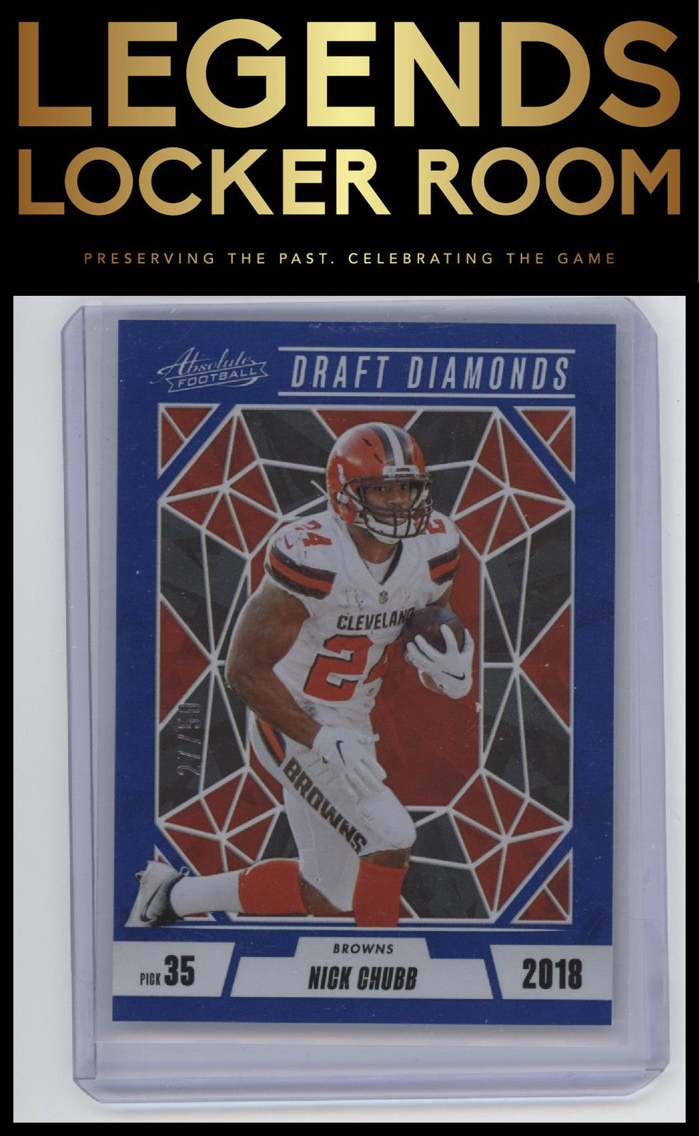 2024 Panini Absolute #DD-NCB Nick Chubb Draft Diamonds Blue Spectrum #/50