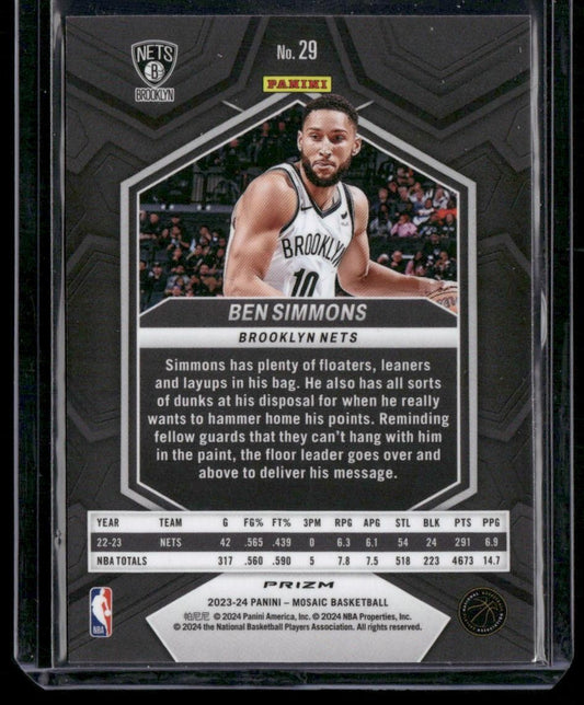 2023-24 Panini Mosaic #29 Ben Simmons Mosaic