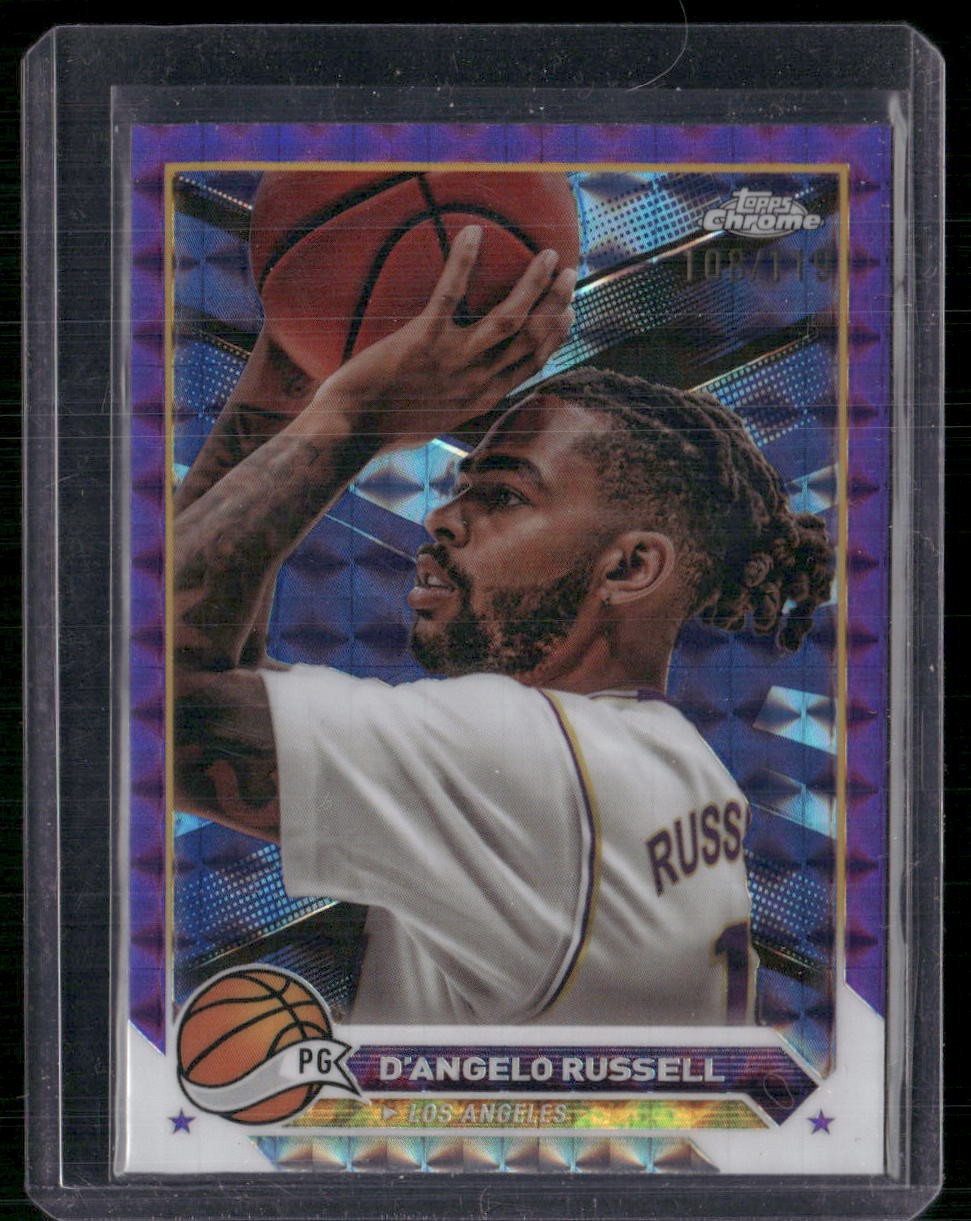 2023-24 Topps Chrome #58 D'Angelo Russell Purple Geometric #/119