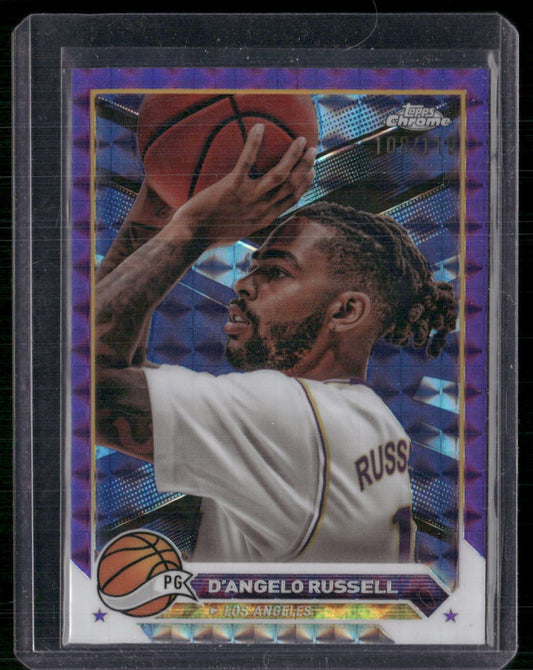 2023-24 Topps Chrome #58 D'Angelo Russell Purple Geometric #/119