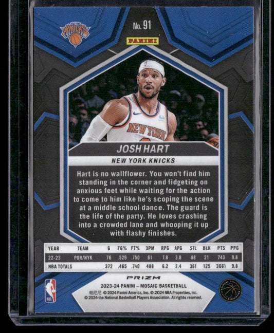 2023-24 Panini Mosaic #91 Josh Hart Silver