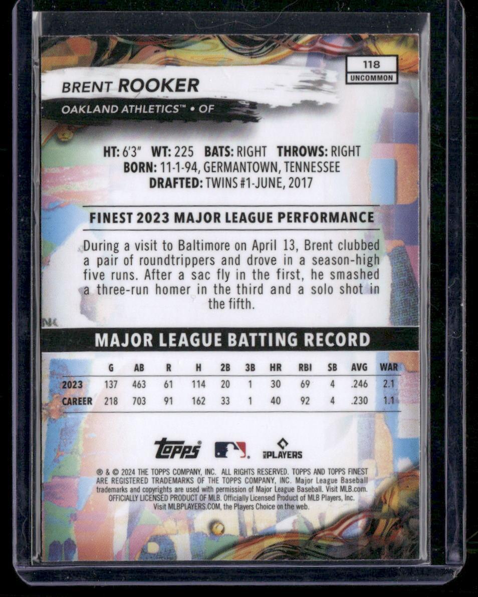 2024 Finest #118 Brent Rooker Checkerboard Refractors