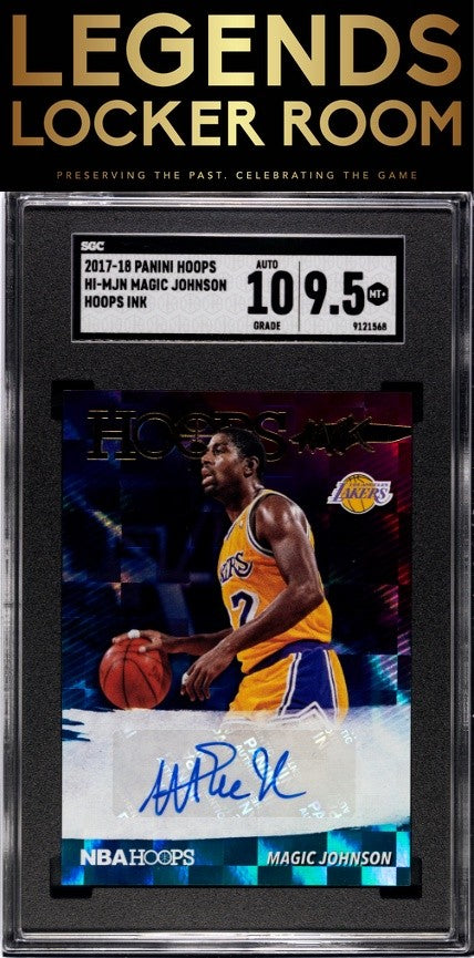 2017-18 Panini Hoops #HI-MJN Magic Johnson Hoops Ink SGC 9.5