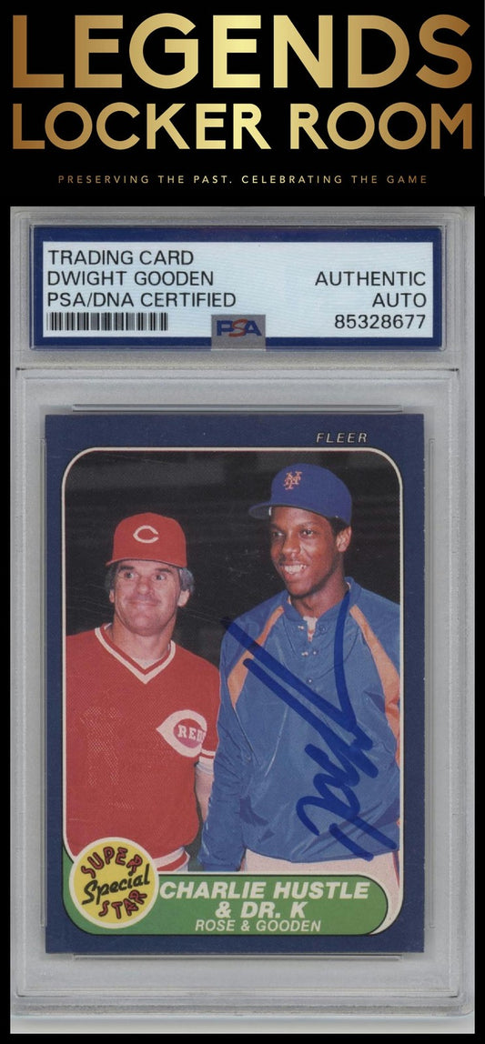 1986 Fleer #638 Charlie Hustle & Dr. K (Pete Rose / Dwight Gooden) PSA Authentic