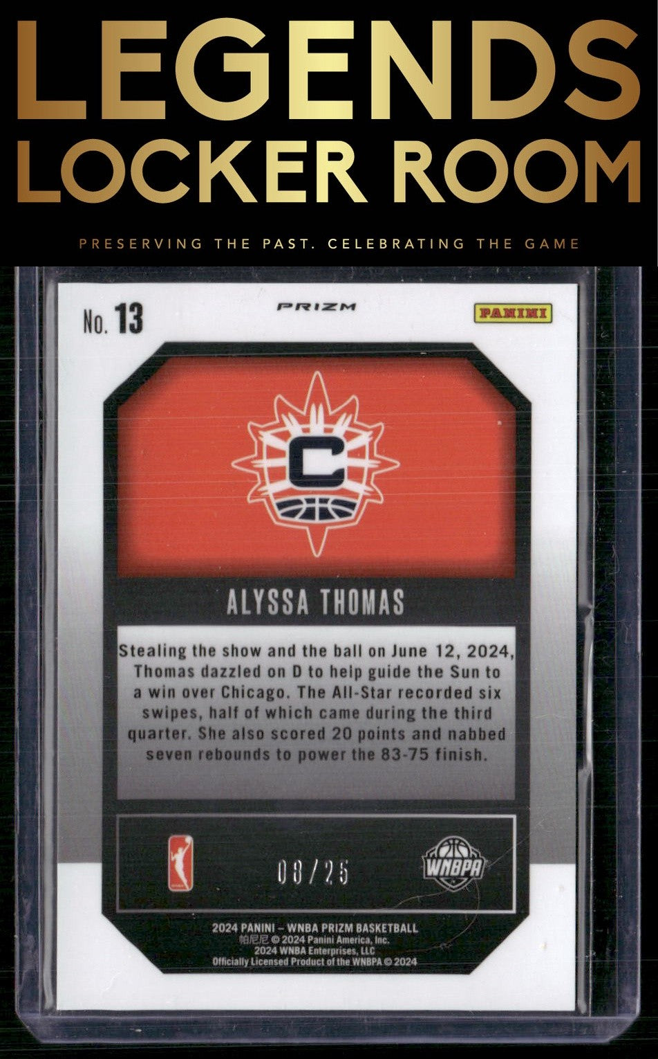 2024 Panini Prizm WNBA #13 Alyssa Thomas Top Tier Prizms Mojo #/25