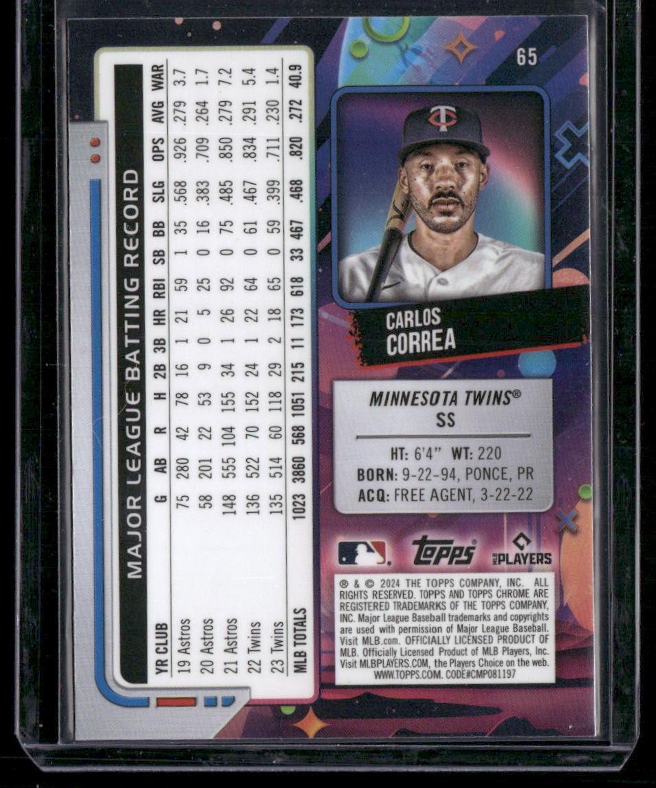 2024 Topps Chrome Cosmic #65 Carlos Correa