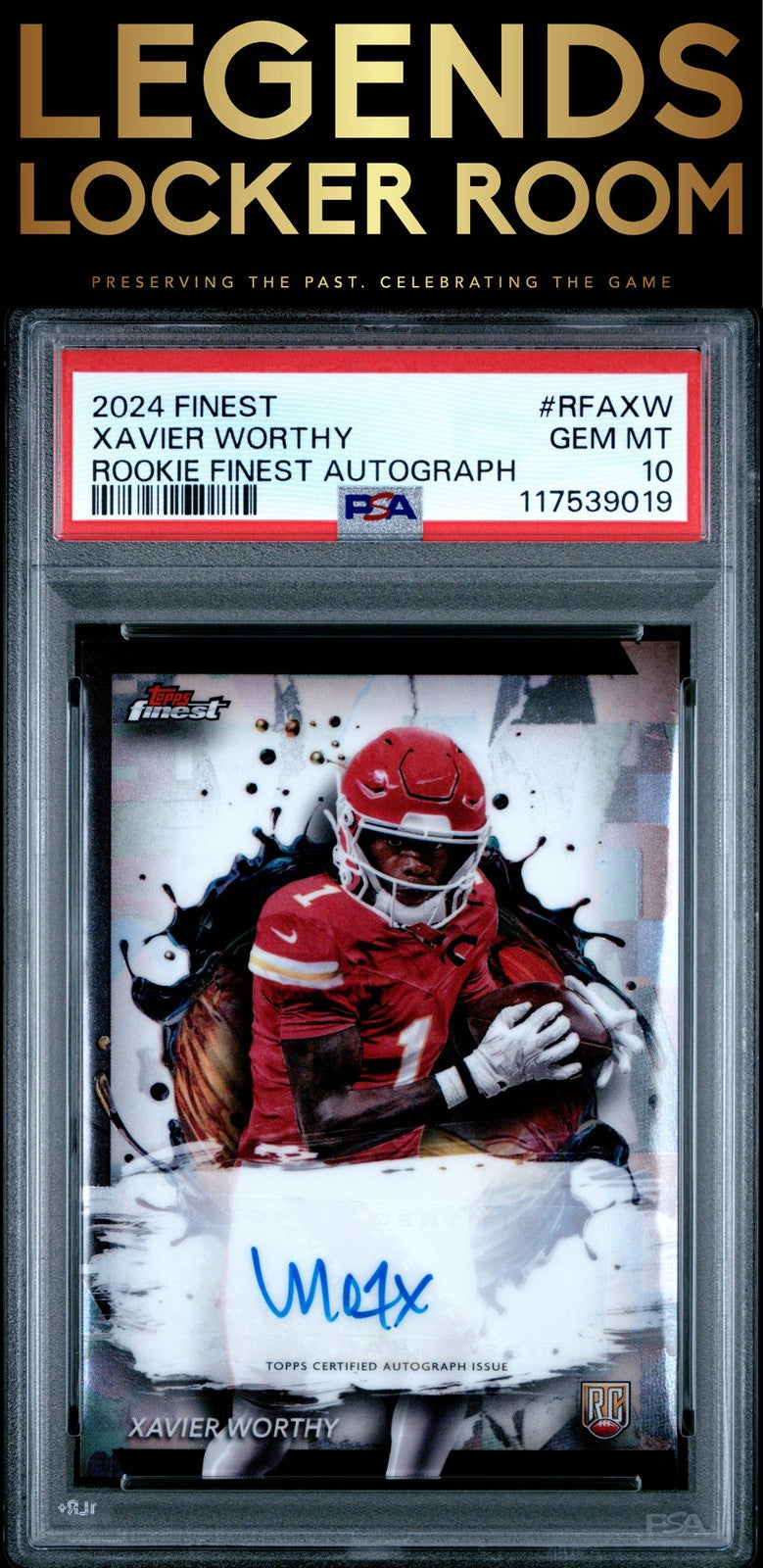 2024 Topps Finest Rookie Finest Autographs #RFAXW Xavier Worthy PSA 10