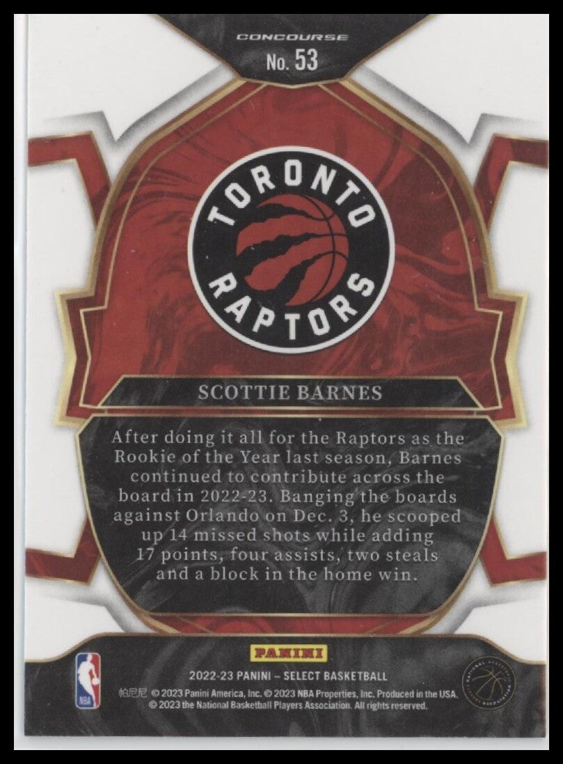 2022-23 Panini Select #53 Scottie Barnes Blue (Retail Base)