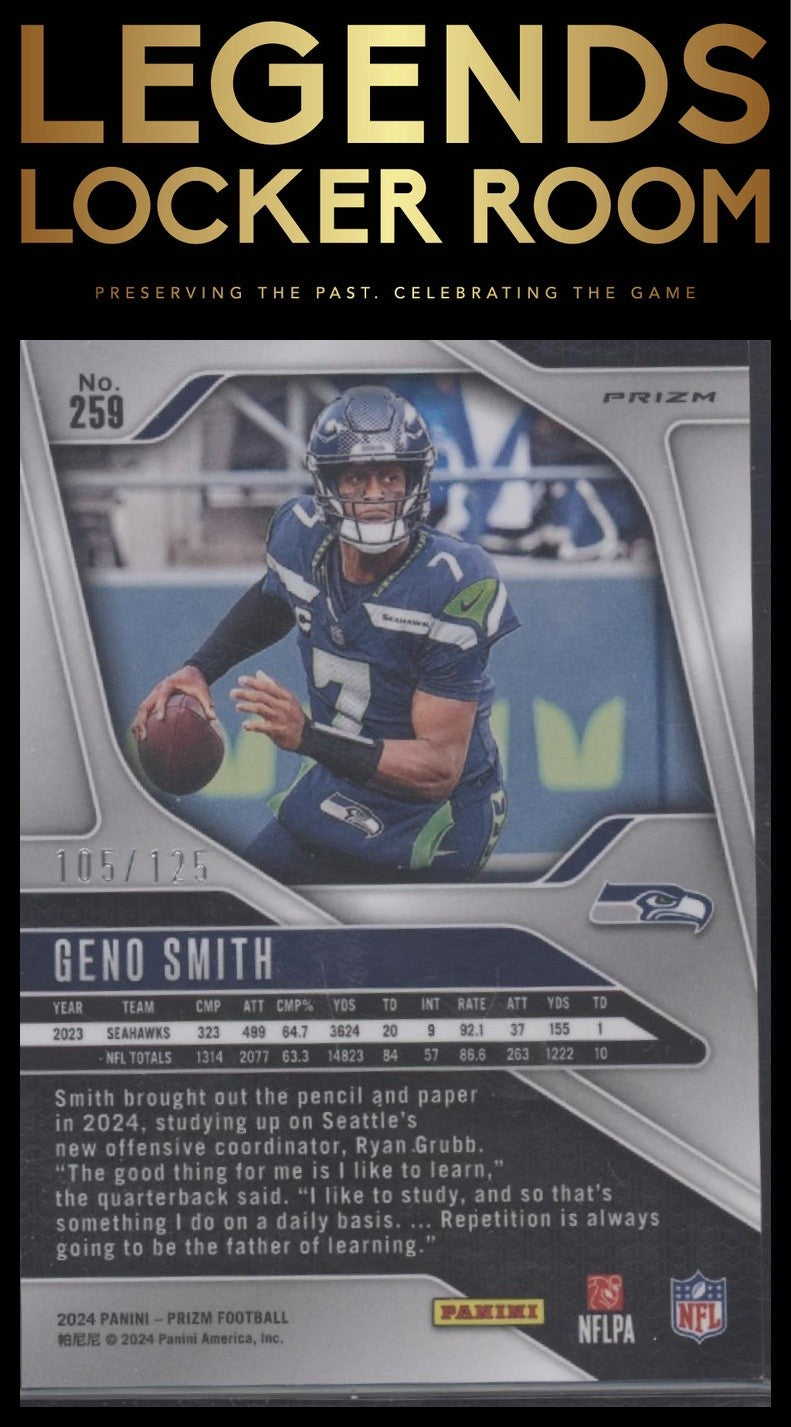 2024 Panini Prizm #259 Geno Smith Purple #/125