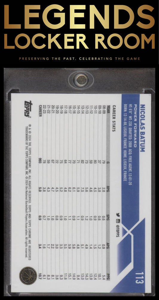 2023-24 Topps Chrome #113 Nicolas Batum Speckle Refractors #/299