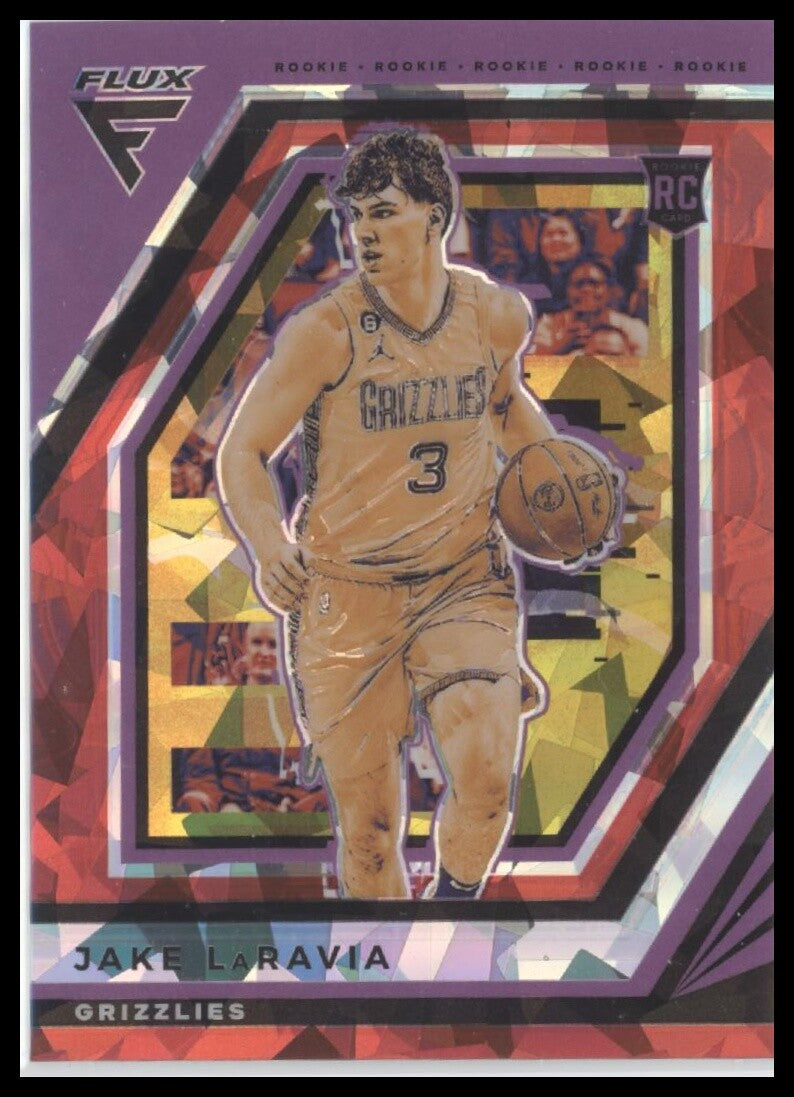 2022-23 Panini Flux #242 Jake LaRavia Red Cracked Ice