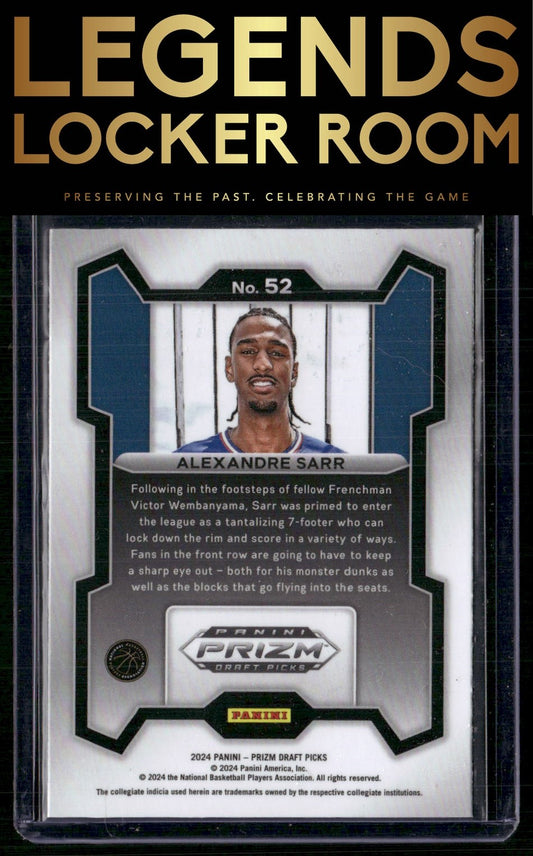 2024 Panini Prizm Draft Picks #52 Alexandre Sarr