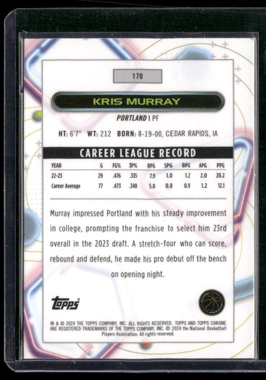 2023-24 Topps Chrome Cosmic #170 Kris Murray