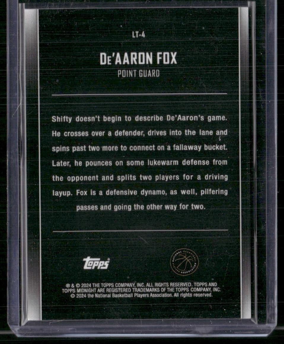 2023-24 Topps Midnight #LT-4 De'Aaron Fox Lunar Tide Twilight #/99