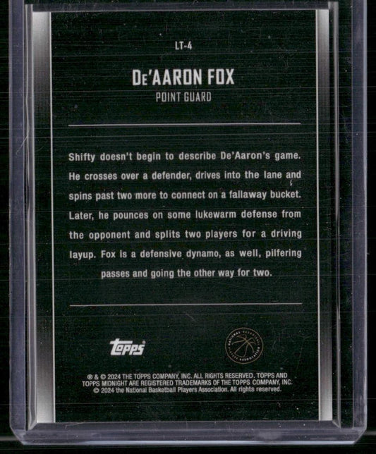 2023-24 Topps Midnight #LT-4 De'Aaron Fox Lunar Tide Twilight #/99