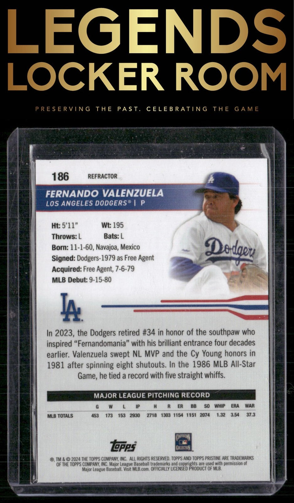 2024 Topps Pristine #186 Fernando Valenzuela Pristine Refractors