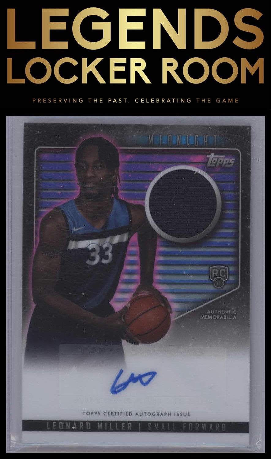 2023-24 Topps Midnight #RJA-LM Leonard Miller Rookie Jersey Autographs
