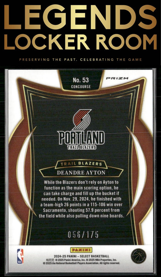 2024-25 Panini Select #53 Deandre Ayton Maroon Prizm #/175