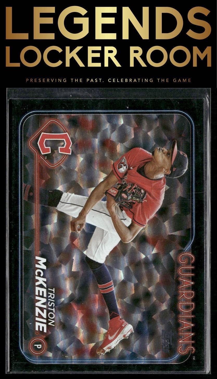 2024 Topps #449 Triston McKenzie Black Crackle Foil