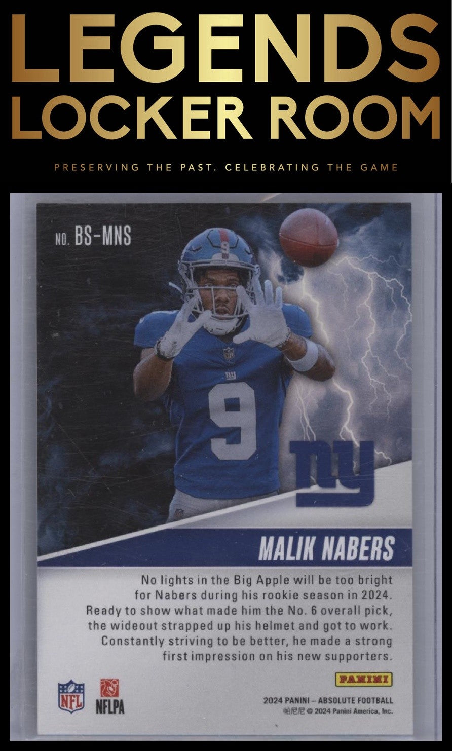 2024 Panini Absolute #BS-MNS Malik Nabers By Storm Blue Spectrum #/50
