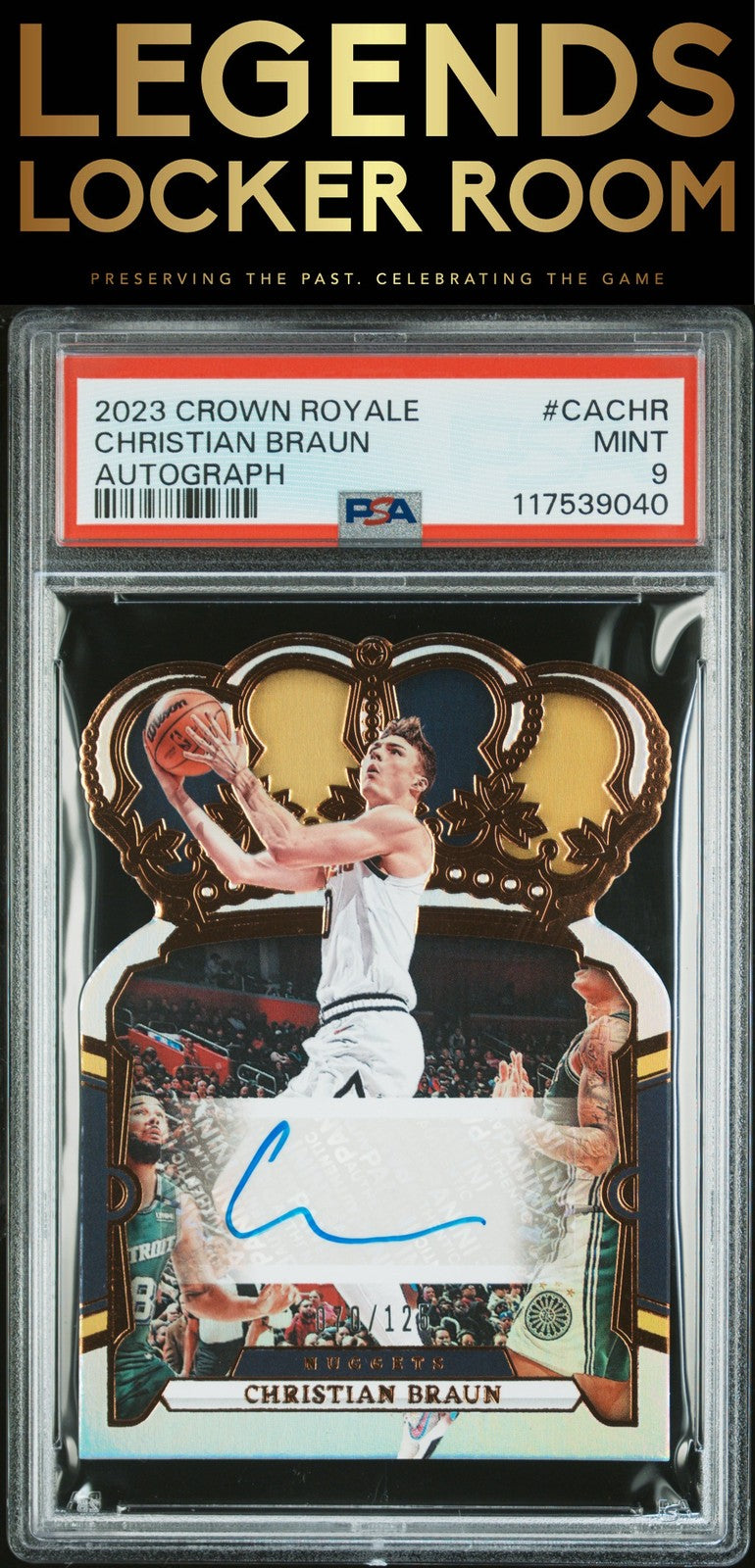 2023 Panini Crown Royale Crown Autographs Christian Braun PSA 9