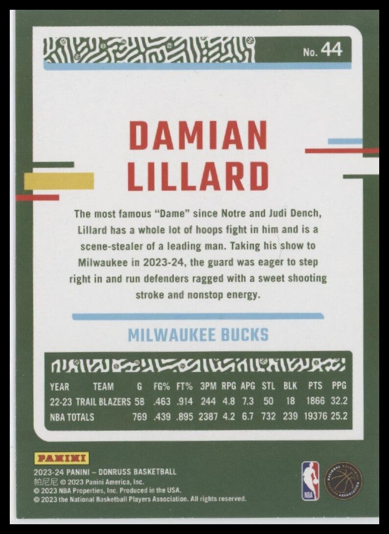 2023-24 Donruss #44 Damian Lillard