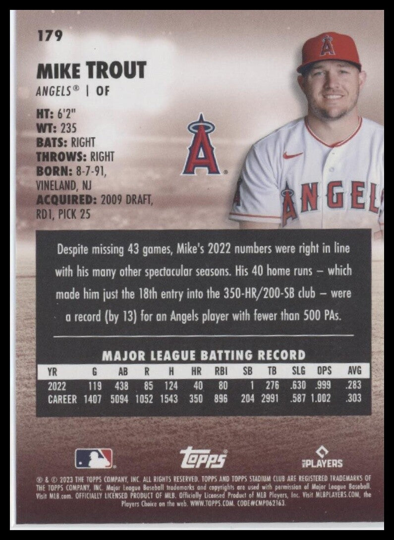 2023 Stadium Club #179 Mike Trout
