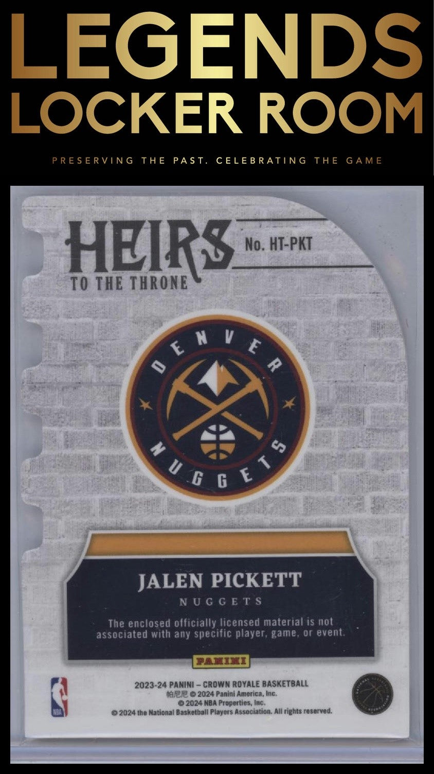 2023-24 Panini Crown Royale #HT-PKT Jalen Pickett Heirs to the Throne