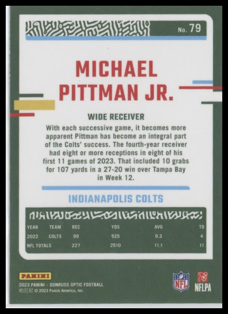 2023 Donruss Optic #79 Michael Pittman Jr.